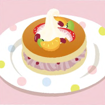 あずきのホットケーキイラスト