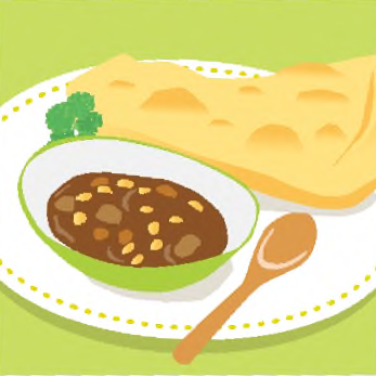 レンズまめのビーンズカレーイラスト