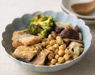 ひよこ豆と鮭の焼きびたし 公益財団法人 日本豆類協会