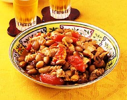 虎豆と豚肉のピリ辛炒め